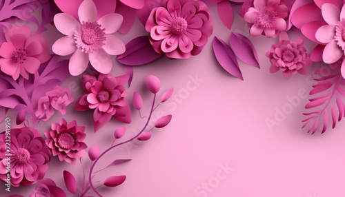 women's day card in rose paper flowers. 8 march happy womens day floral illustration with rose flower 