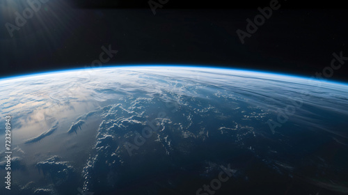 Earths horizon from space.