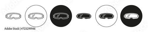 Ski goggles icon set in thin line outline style. Ski goggles linear vector sign