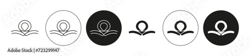 Tubal ligation icon set in thin line outline style. Tubal ligation linear vector sign