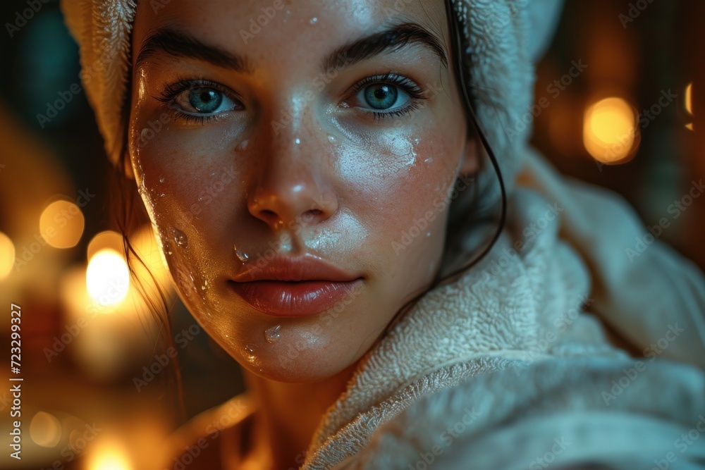 Portrait of a beautiful relaxing girl in a spa salon Portrait of a beautiful relaxing girl in a spa salon