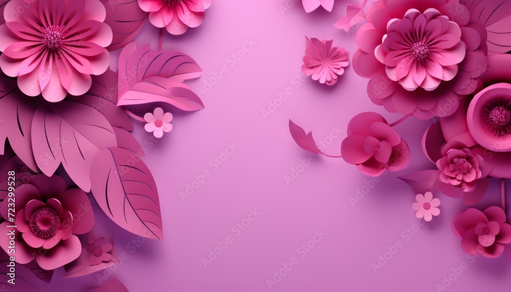 women's day card in rose paper flowers. 8 march happy womens day floral illustration with rose flower
