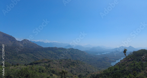 View of the mountains in the morning, Western ghats mountain range, Kerala 
