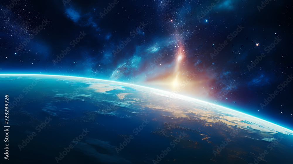 Digital technology universe earth abstract graphics poster web page PPT background