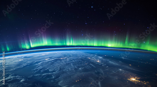 The aurora borealis from space. photo