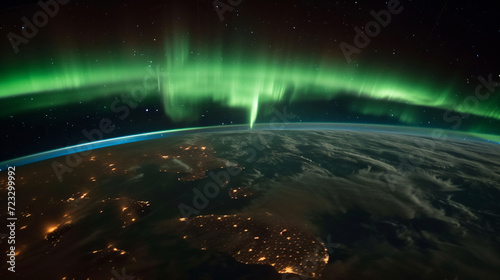 The aurora borealis from space.