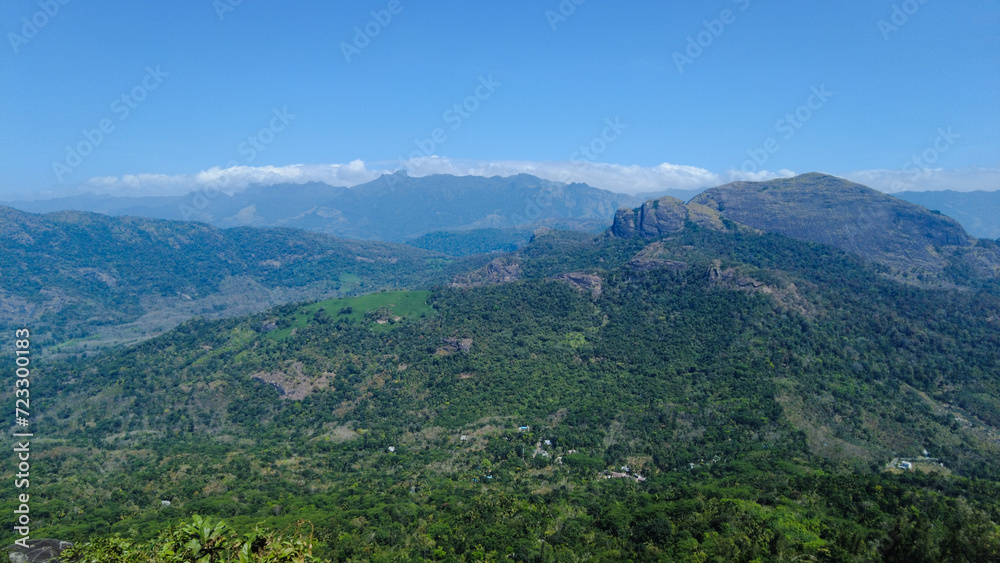 Fototapeta premium View of the mountains in the morning, Western ghats mountain range, Kerala 