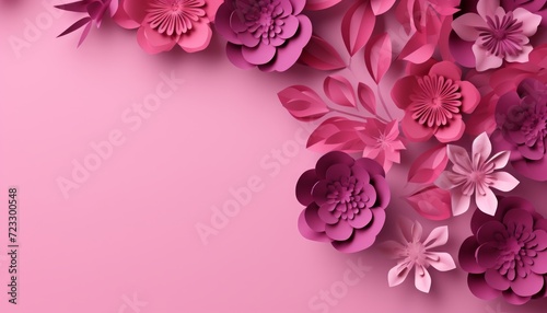 women's day card in rose paper flowers. 8 march happy womens day floral illustration with rose flower 