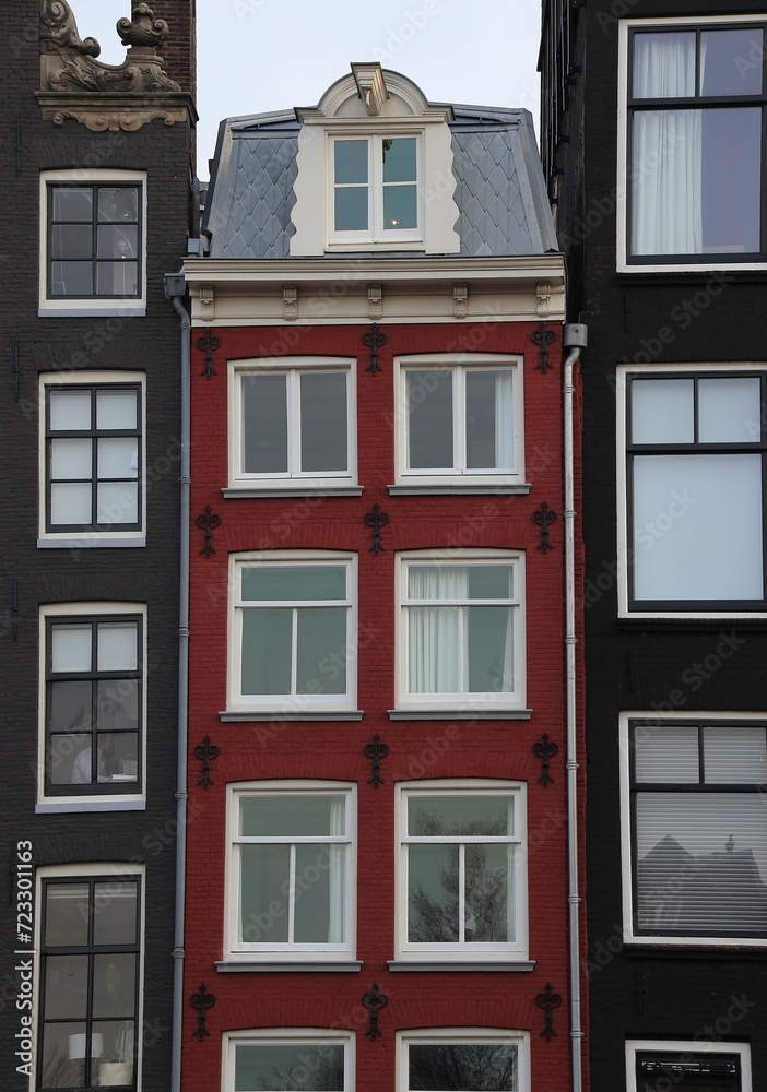 Amsterdam Singel Canal House Facade, Netherlands
