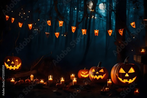halloween pumpkin in the dark