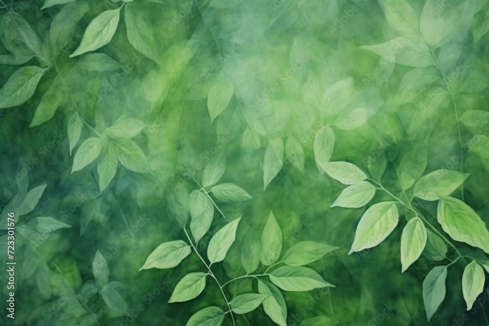 Blurry picture of leaves on a green background. Suitable for nature-themed designs and backgrounds Blurry picture of leaves on a green background. Suitable for nature-themed designs and backgrounds