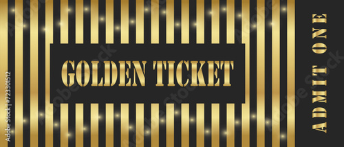 Golden ticket with balls with a tear-off field for control for one person