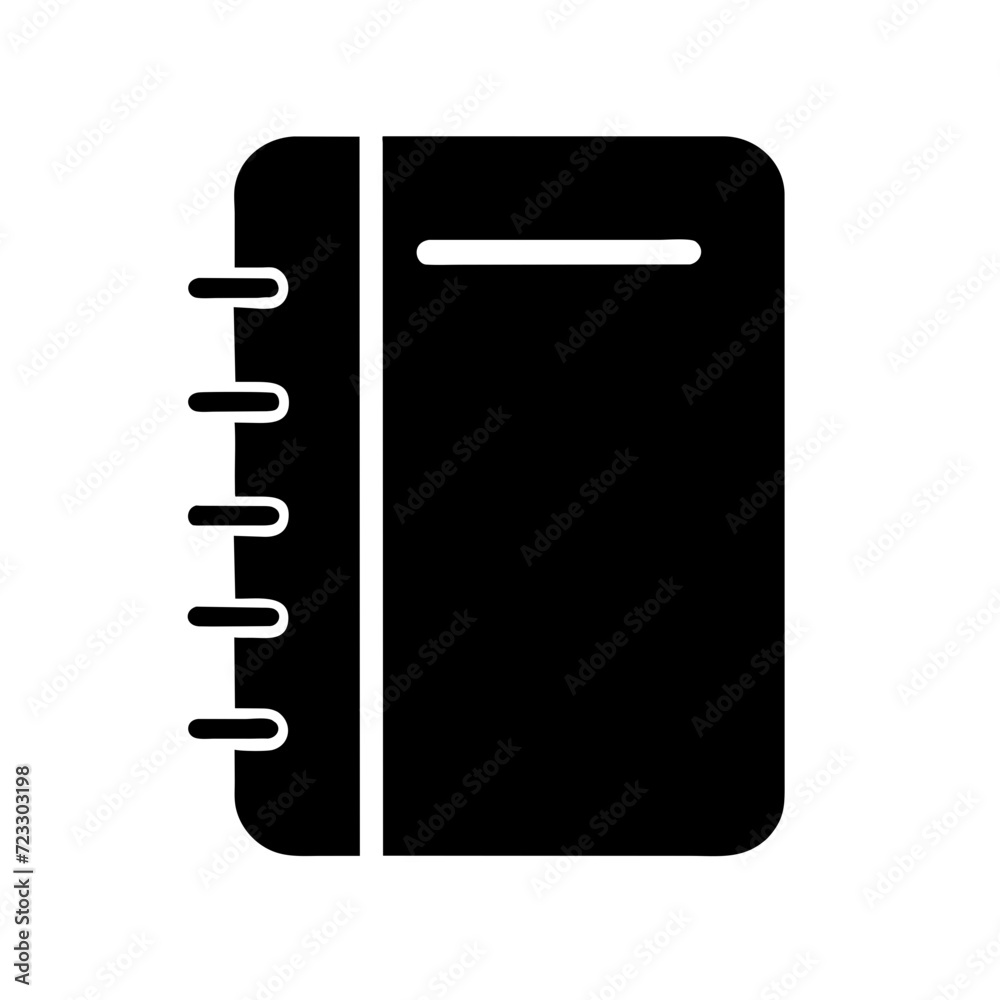 The notepad icon is simple isolated on white The notepad icon is simple isolated on white