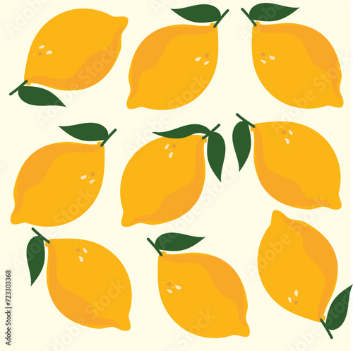 Lemons clipart ,Lemon vector design,seamless pattern with lemon