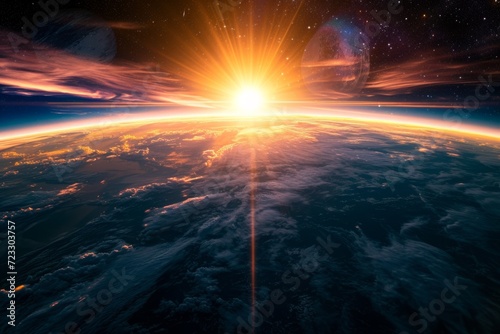 Mesmerizing Aerial Shot Captures Earths Graceful Curvature And Vibrant Sunrise From Space