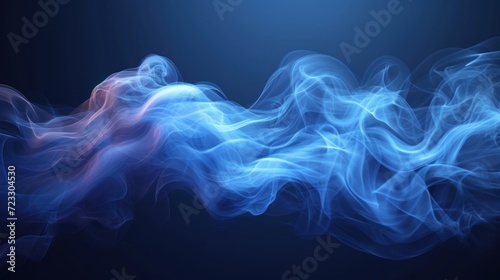  blue smoke on a dark background with a blue light in the middle of the image and a red light in the middle of the image.