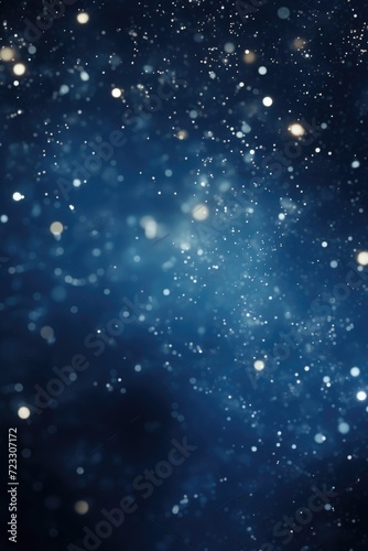 A beautiful snow-covered night sky filled with numerous stars. Perfect for winter-themed designs and holiday projects
