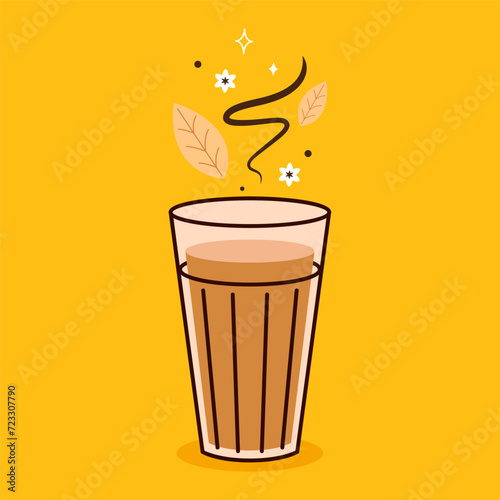 Indian hot drink vector. Indian chai icon. Chai is Indian drink. Kerala tea shop illustration vector eps. Indian Kerala roadside. Kerala tea shop line drawing. Kerala Old.