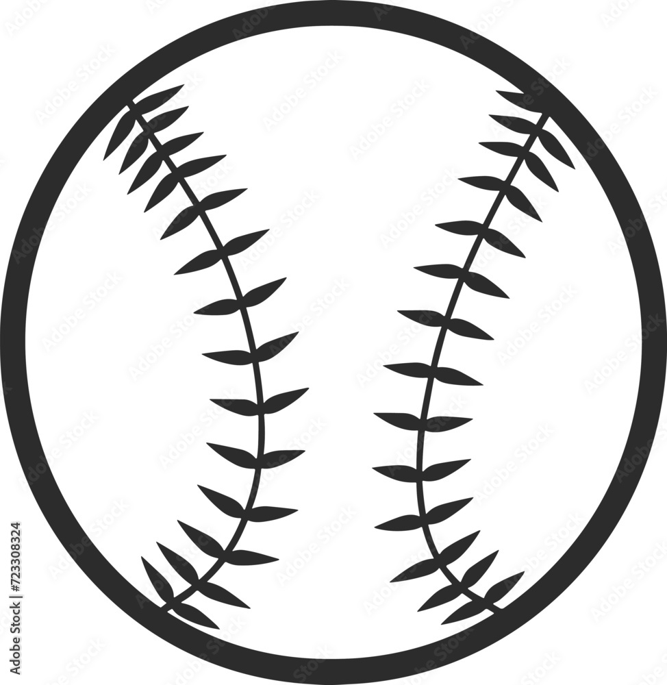 Stylized Baseball Vector Graphic with Bold Contrast Stylized Baseball Vector Graphic with Bold Contrast