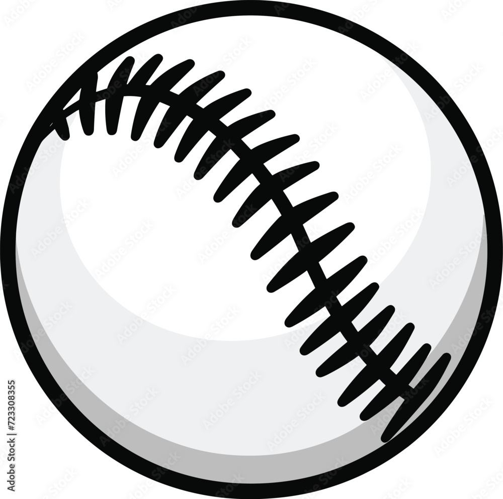 Realistic Baseball Vector Illustration with Shadows Realistic Baseball Vector Illustration with Shadows