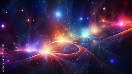 Cosmic background with colorful laser lights in beautiful shapes - perfect for a digital wallpaper