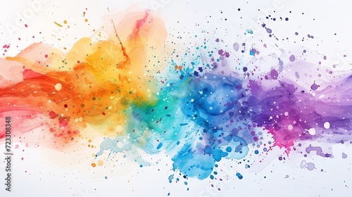 watercolor paint splashes with dynamic pattern background.