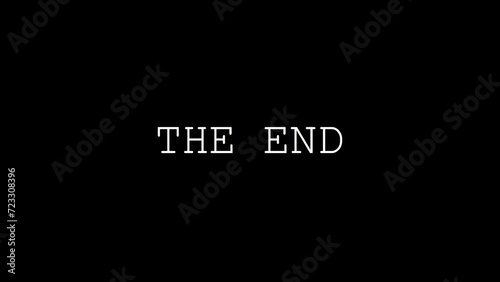 The End Video Clip, Animated Writing of 'THE END'. Ideal for Closing Your Video with 4K Footage. Perfect for Video Outro. Black Background.
