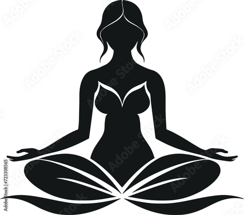 Serene Yoga Pose Silhouette Vector