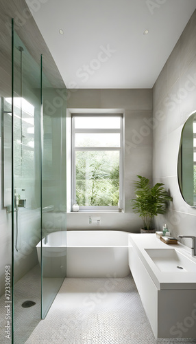 3D design for the bathroom of a beautiful and contemporary apartment 