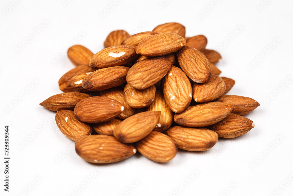 almonds on white background almonds on white background