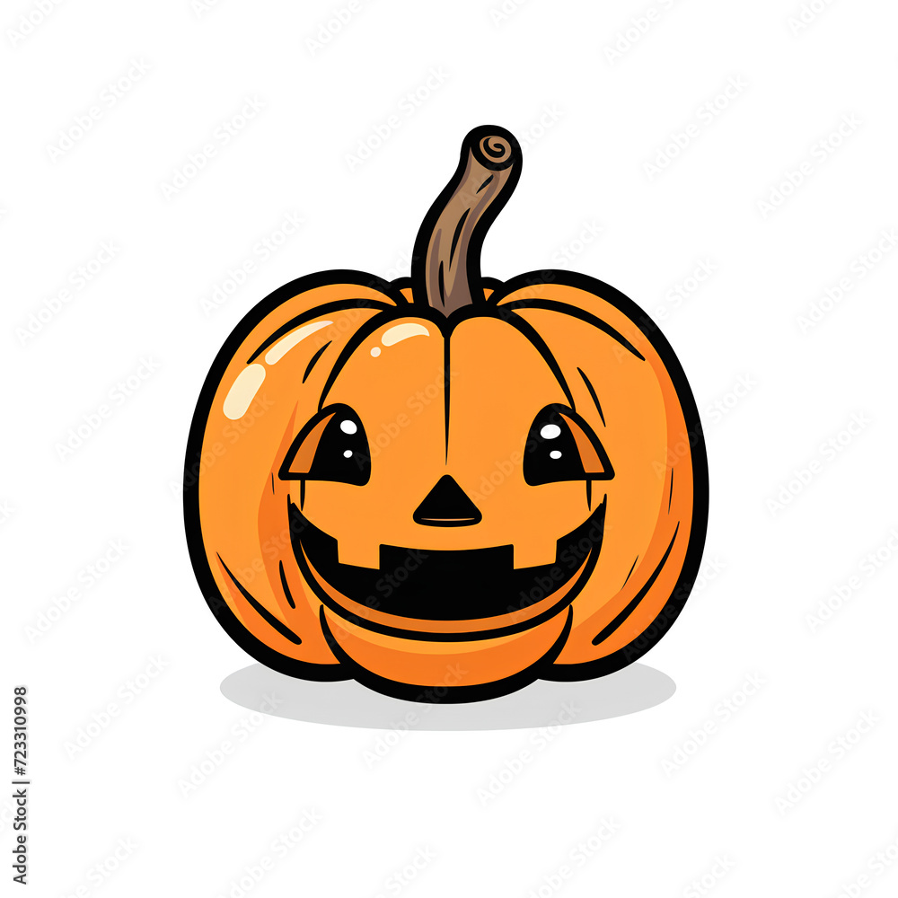 custom made wallpaper toronto digitalHalloween Jack O' Lantern pumpkin isolated on white background, spooky face, and a carved design, symbolizing the dark celebration of October, horror, and the festive spirit of Hal