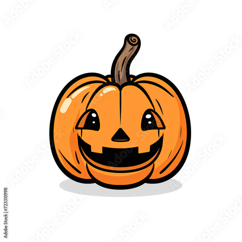 Wallpaper Mural Halloween Jack O' Lantern pumpkin isolated on white background, spooky face, and a carved design, symbolizing the dark celebration of October, horror, and the festive spirit of Hal Torontodigital.ca