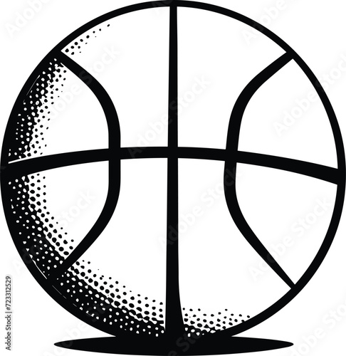 Realistic Textured Basketball Vector Design