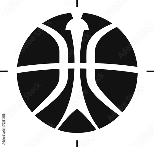 Art Deco Style Basketball Vector Illustration