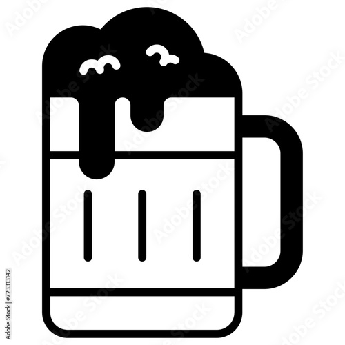 beer bottle glyph and line vector illustration
