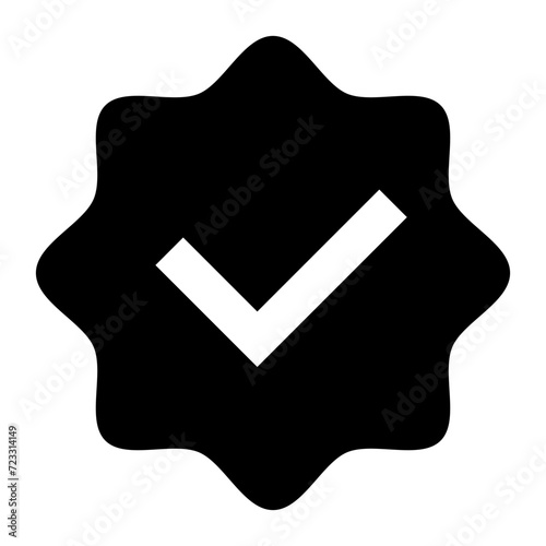 Verified checkmark icon on white background vector 10 eps