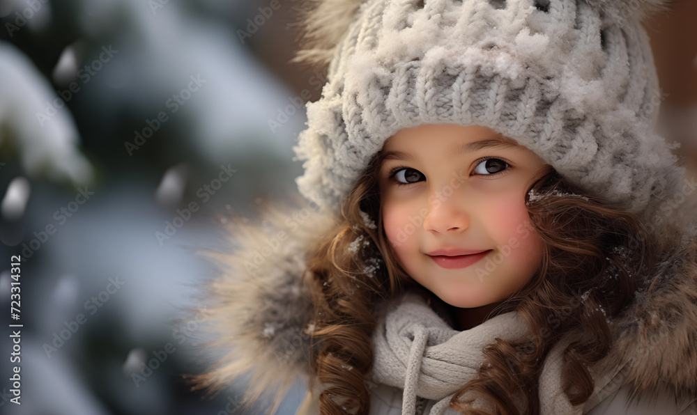 A child dressed in winter for her winter photo session. Generated by artificial intelligence. A child dressed in winter for her winter photo session. Generated by artificial intelligence.