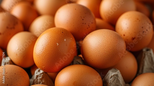 Background of brown chicken eggs