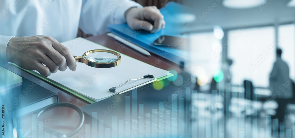 Concept of medical statistics and analysis in a hospital. Concept of medical statistics and analysis in a hospital.