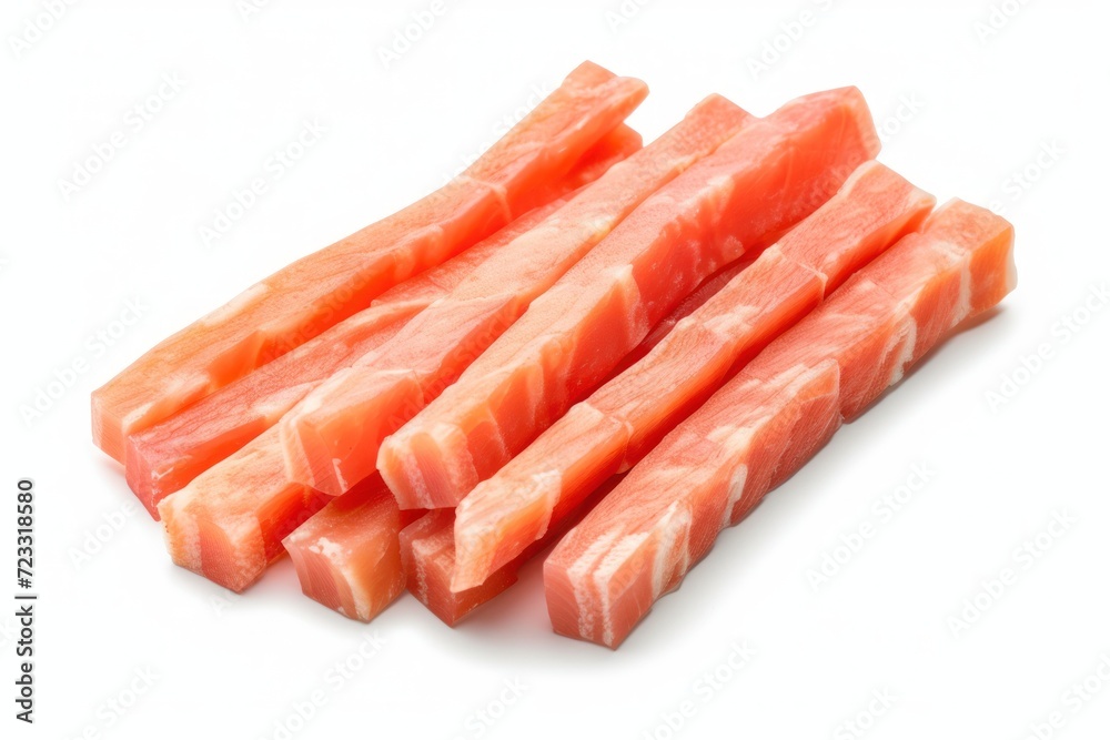 Crab sticks on white background with clipping path Crab sticks on white background with clipping path