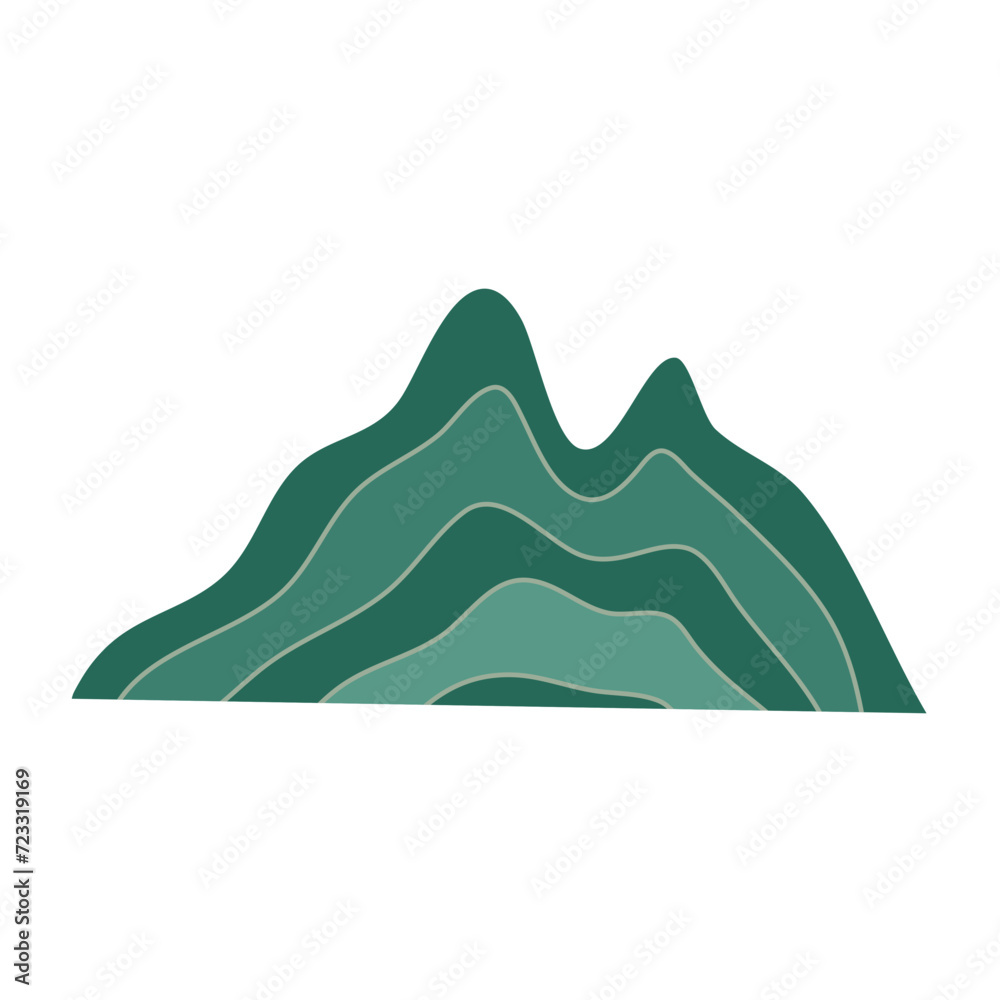 hand drawn abstract mountain