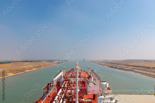Vászonkép LNG vessel crossing suez canal