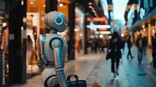 Wallpaper Mural humanoid robot with a sleek, futuristic design,artificial intelligence interact with consumers and provide personalized services Torontodigital.ca