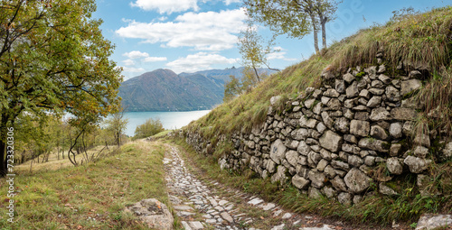 Hiking up a mountain at lake Como near Tremezzo