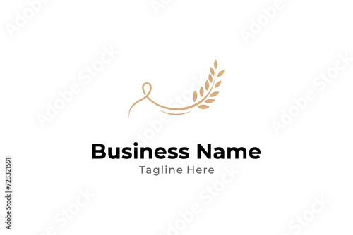 Agriculture wheat vector icon logo design. Simple logo for agricultural products, pastries, bakery or food.