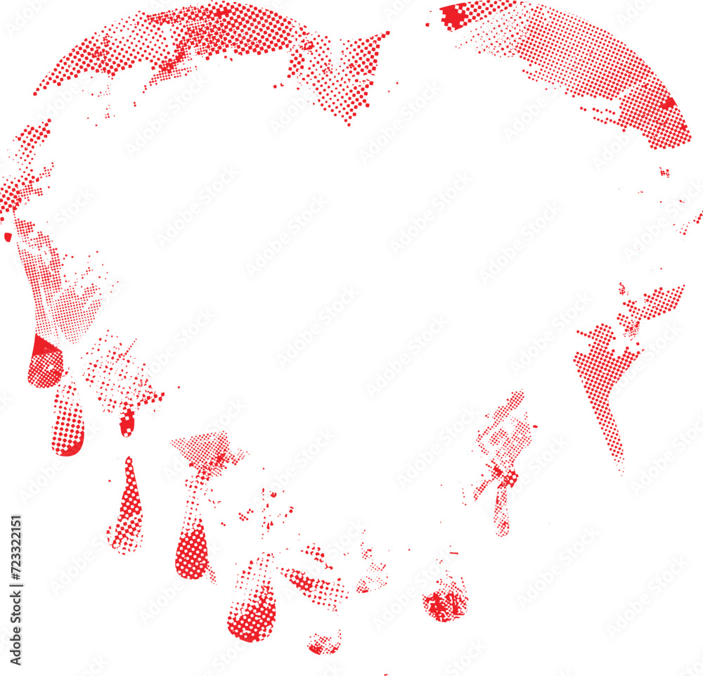 Glitch distorted heart shape . Minimal art design . Noise destroyed heart logo . Trendy defect error shapes . Glitched frame .Broken effect . Grunge texture . Distress effect .vector