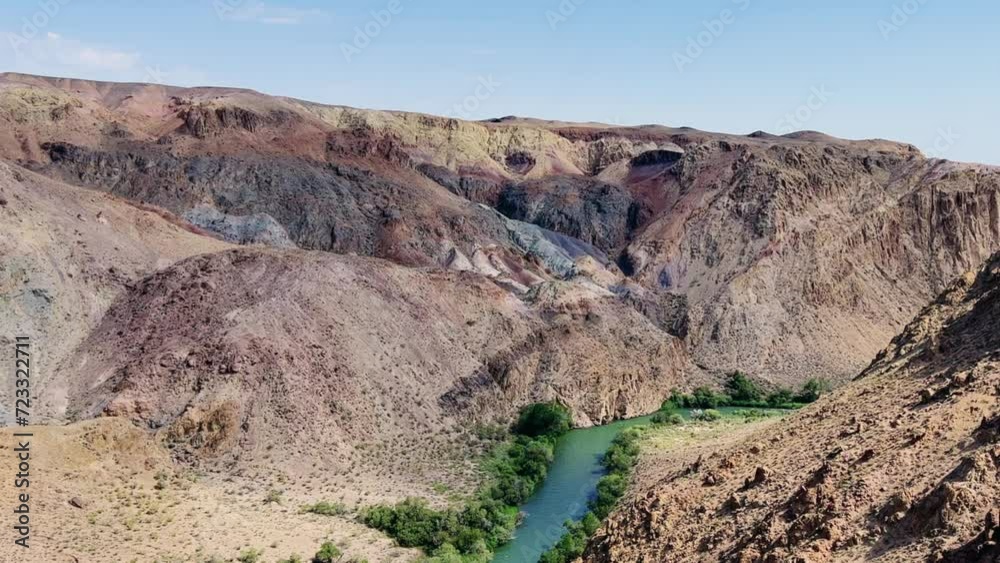Amazing Range Charyn Canyon in Kazakhstan.View of the amazing canyon in Central Asia ...