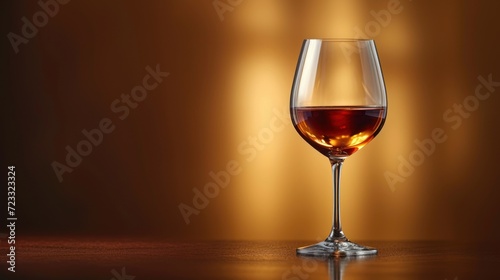  a glass of wine sitting on top of a table next to a bottle of wine and a glass of wine in front of a blurry background of a wall.