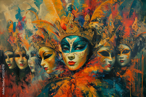 portrait of a group in costume of carnival