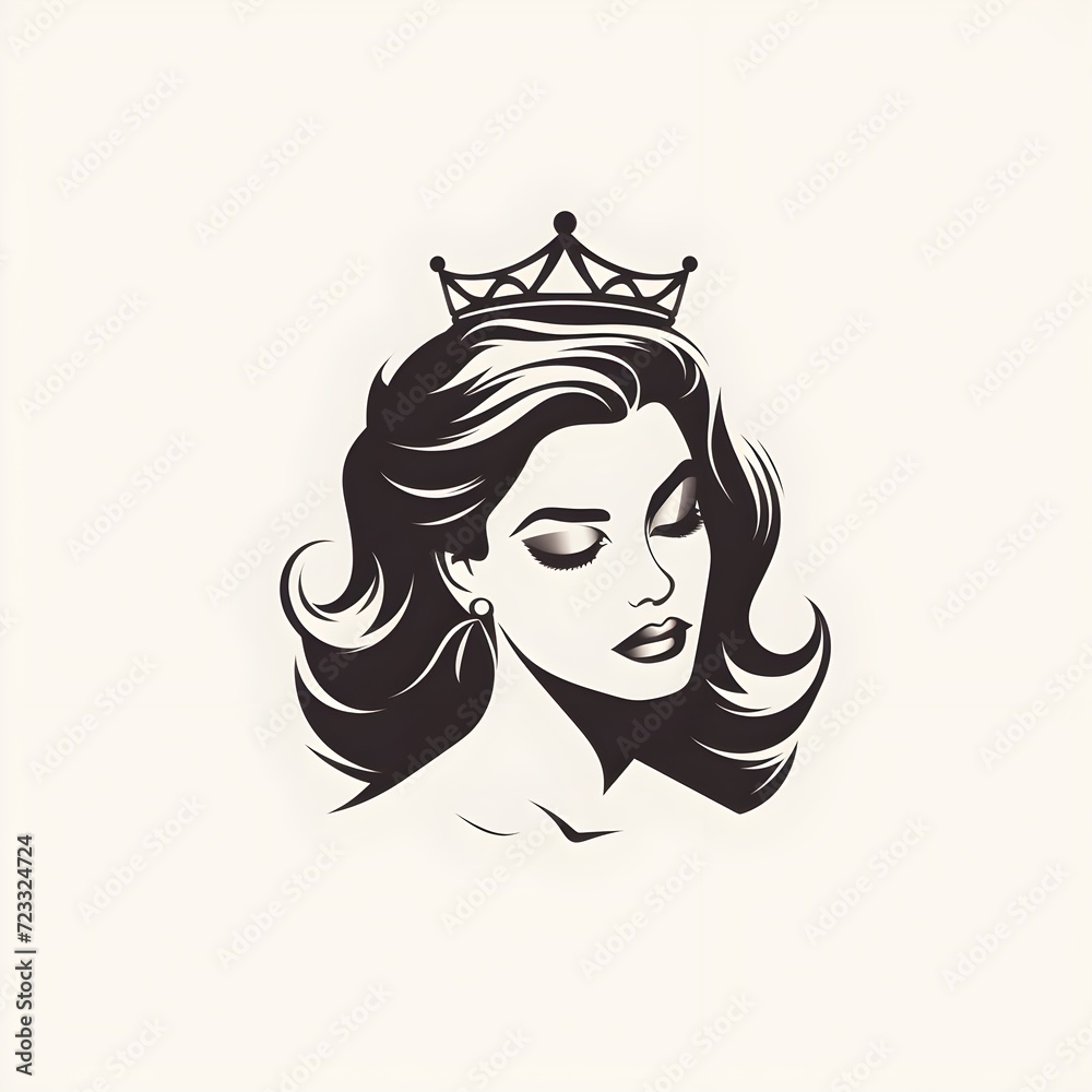 a portrait of a woman with a crown design a portrait of a woman with a crown design